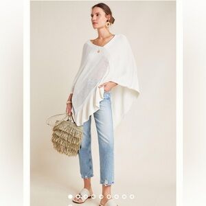 Anthropologie Ivory Padma Knit Ponco Size M/L